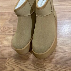 Tan Platform Ankle Boots